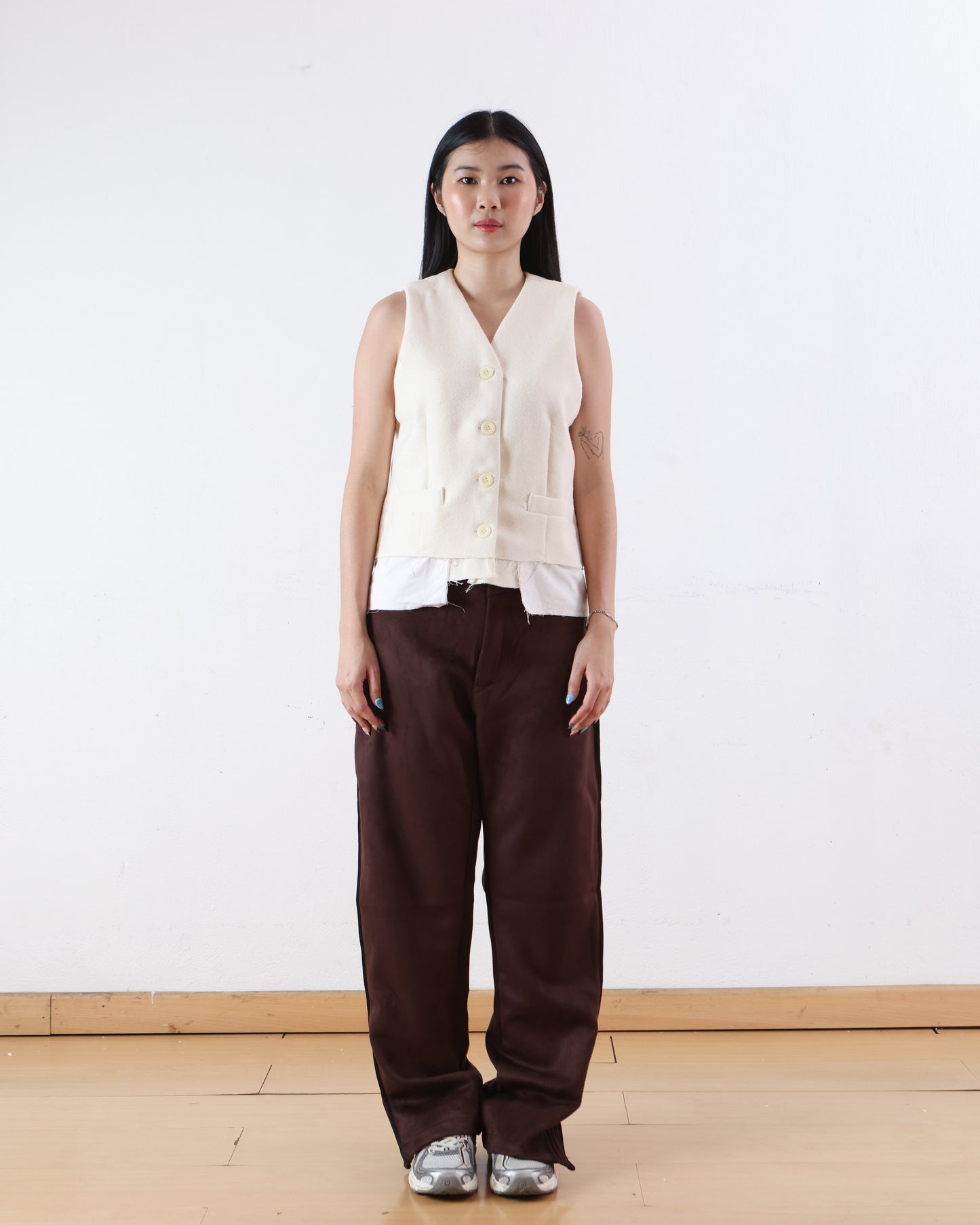 Unfinished Hemline Vest